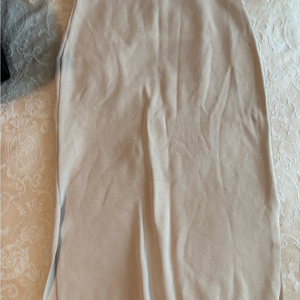 Beige Slit Leg Midi Skirt - Picture 5 of 7